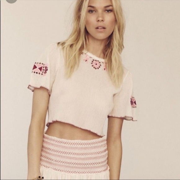 NWT LoveShackFancy Joni Top Dahlia Floral Embroidery Cream Cotton 2 - Picture 4 of 6